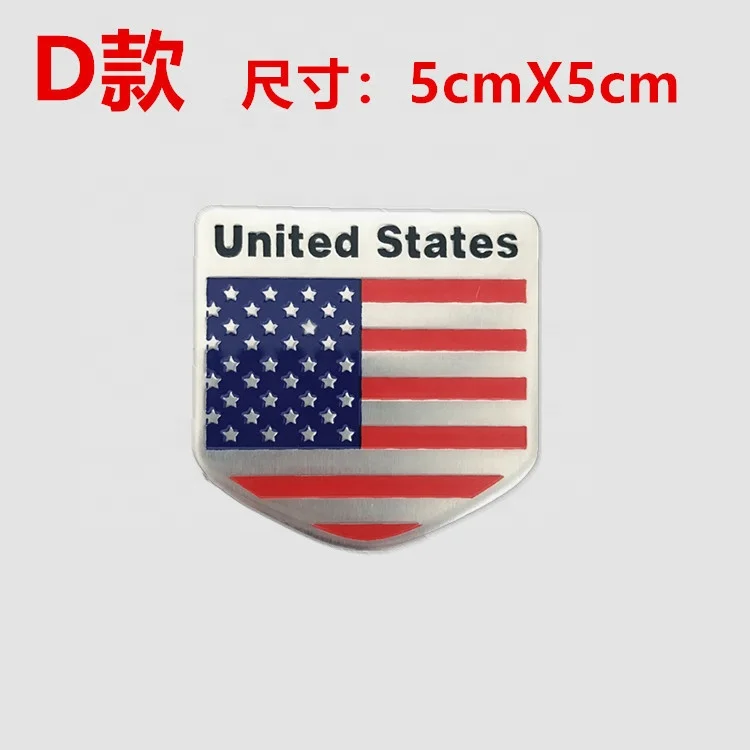 JDMotorsport88 3D Aluminum Car USA  Flag Shield Grille Emblem Decal Badge Sticker