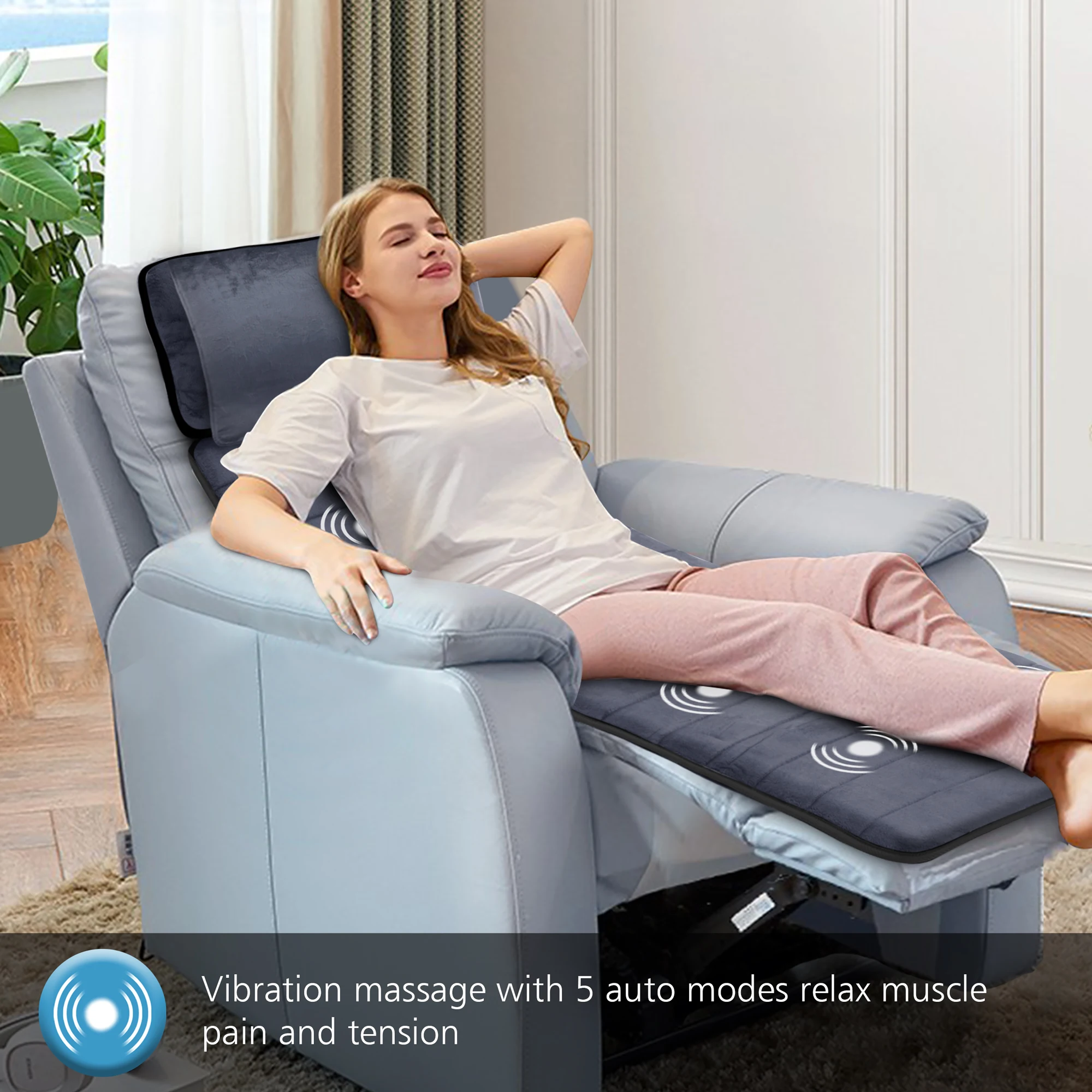 Comfier New Coming electric  massage mattress mat topper with shiatsu massage on neck pillow