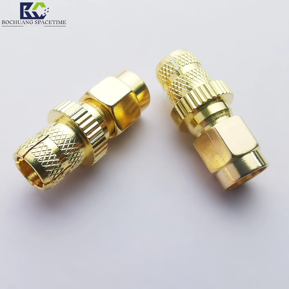 50 ohm impedance pure copper plated low attenuation communication adapter RFSMA (male) connector RFcable coaxial connectors (rf)