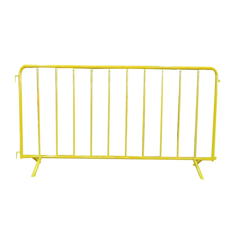 Wholesale Pre-galvanized Tube Metal Barricades Yellow Coating Road Safety Crowded Control Barrier