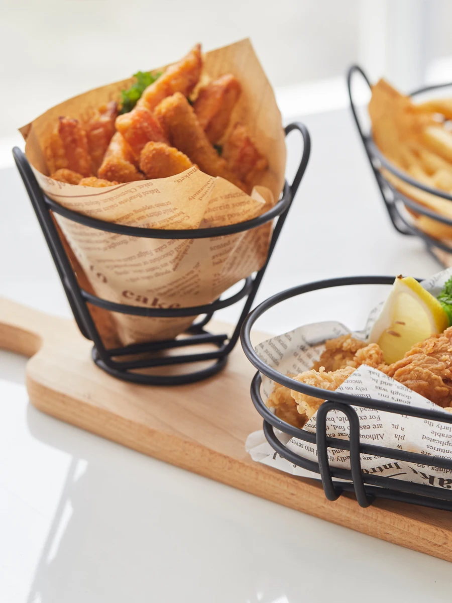 Customized Potato Rectangular Kfc Fried Chicken 304 Stainless Steel Fry Pan Fry Basket For Commercial Kitchen
