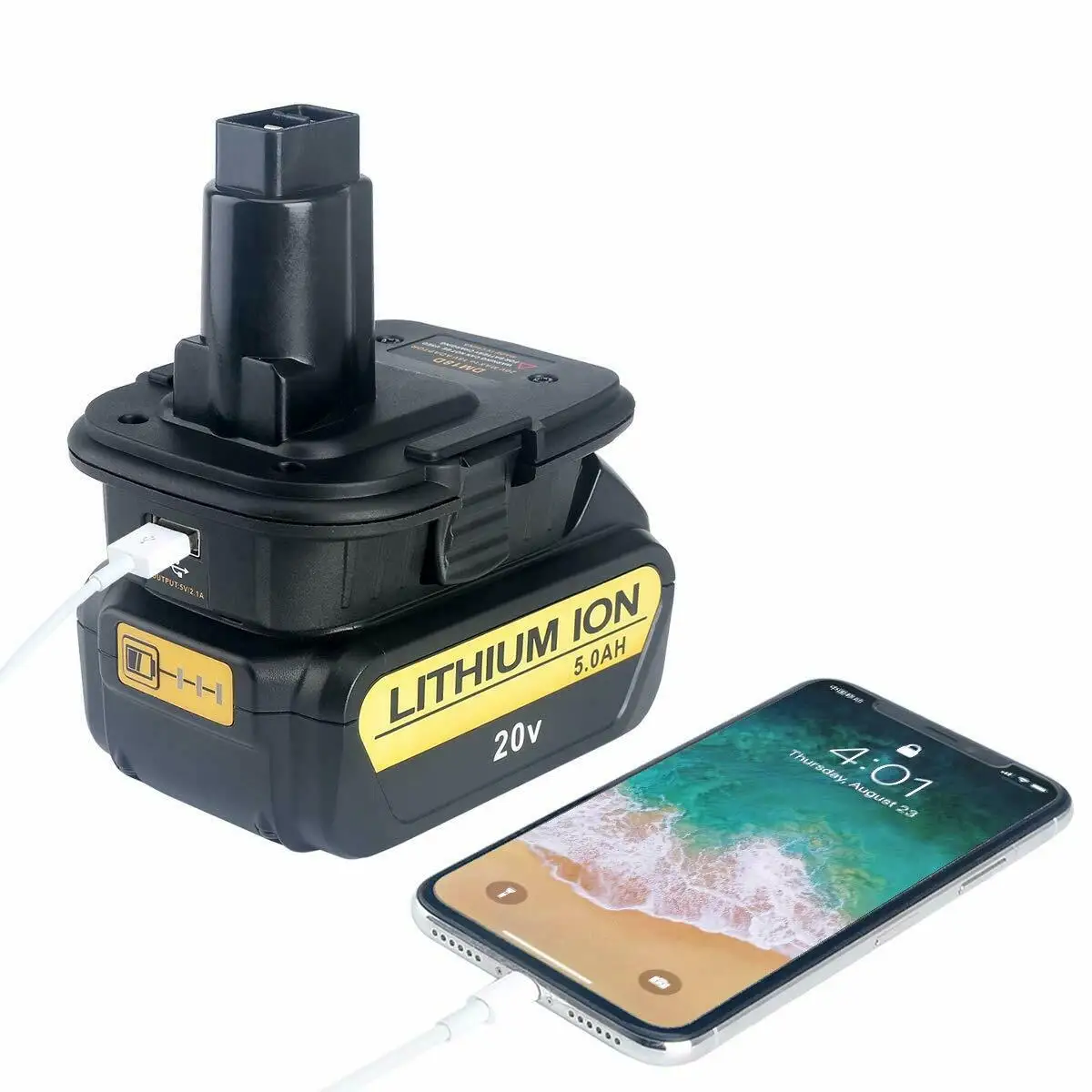 Battery Adapter Convert For Dewalt DCA1820 18V-20V Max or For Dewalt 18v nicad to lithium adapter battery With USB