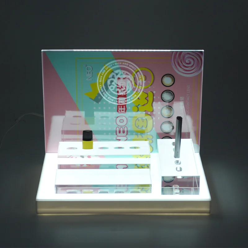 Acrylic Factory Customised Cigarette Shop Display Counter Top Tobacco Display Rack Acrylic Light Emitting Shelf