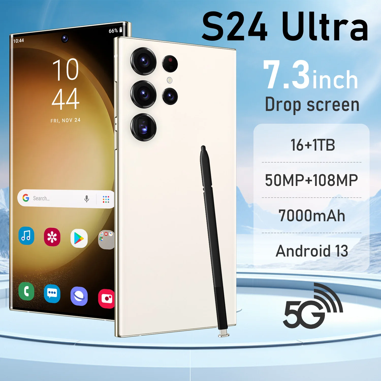 S24 ультра 16 ГБ + 1 ТБ оригинальный 7 дюймов HD смартфон с разблокированной двойной картой 5 г новое состояние низкая цена