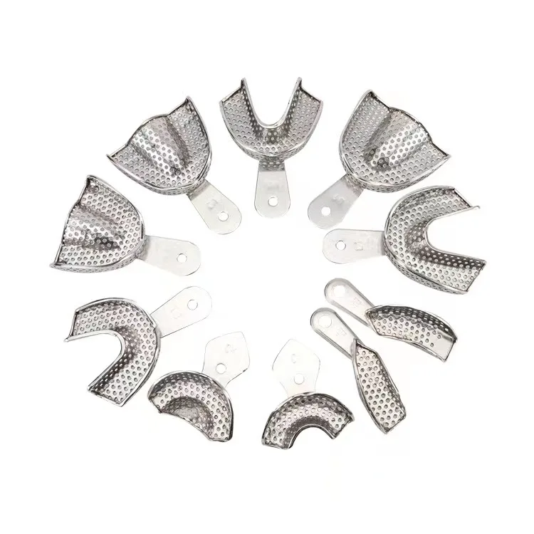 Dental stainless steel dental dentures - Perforated and non perforated extraction trays - Impression trays