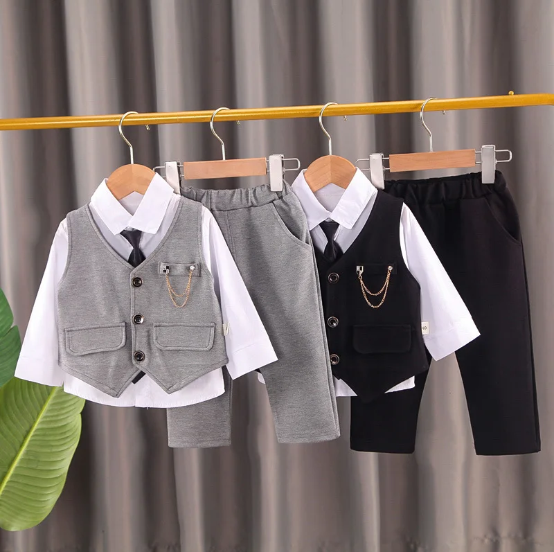 Fashion children clothing Korean style spring and autumn Korean style boy baby clothes infant vest three-piece suit