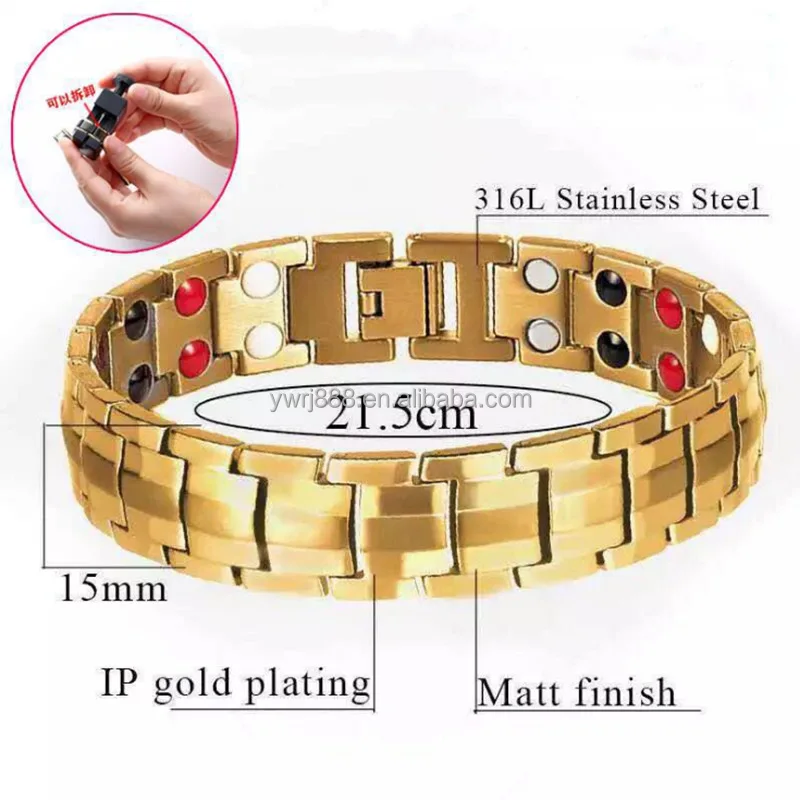 Fashion Magnetic Health Energy Healing Bracelet for Men Balance Tourmaline Bracelet Arthritis Relief the Pain