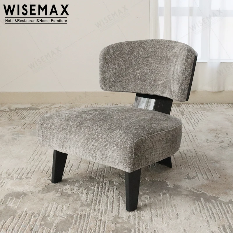 WISEMAX FURNITURE Italy hotel lounge chair living room furniture sofas fabric linen upholstered leisure accent arm sofa chair