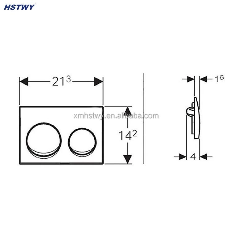 Matte Black Dual Flush Actuator Plate for Concealed Cisterns Toilet Push Buttons Compatible with Geberit Alpha 10