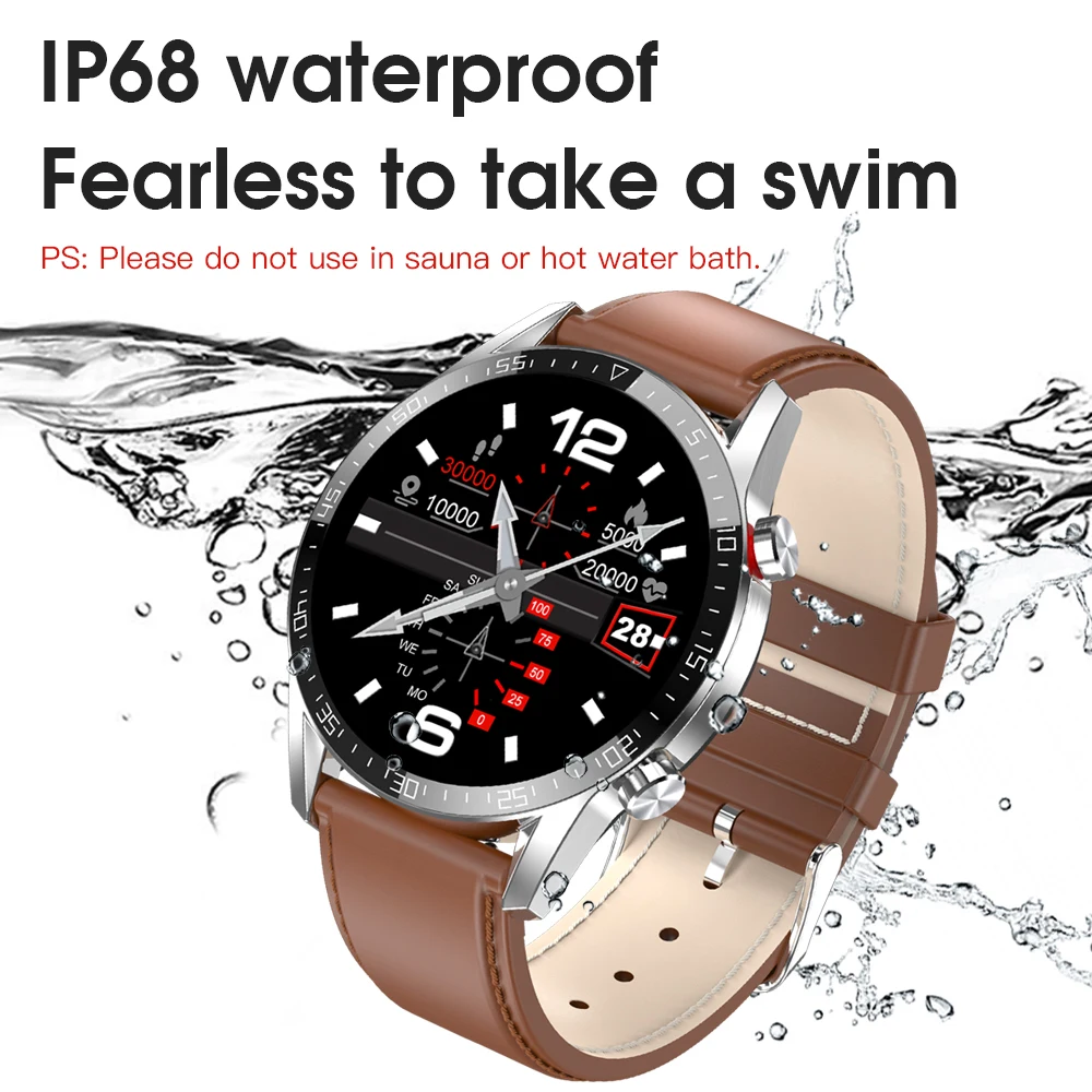 2022 round screen smartwatch bt calling ip68 waterproof fitness wristwatch l13 ecg smart watch