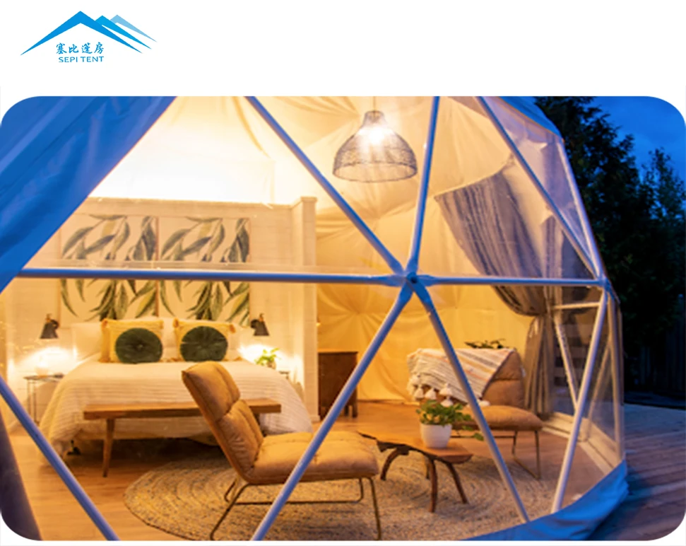 SEPI  Outdoor Hotel BBQ camping Geodesic Dome Tent With 850g PVC roof cover