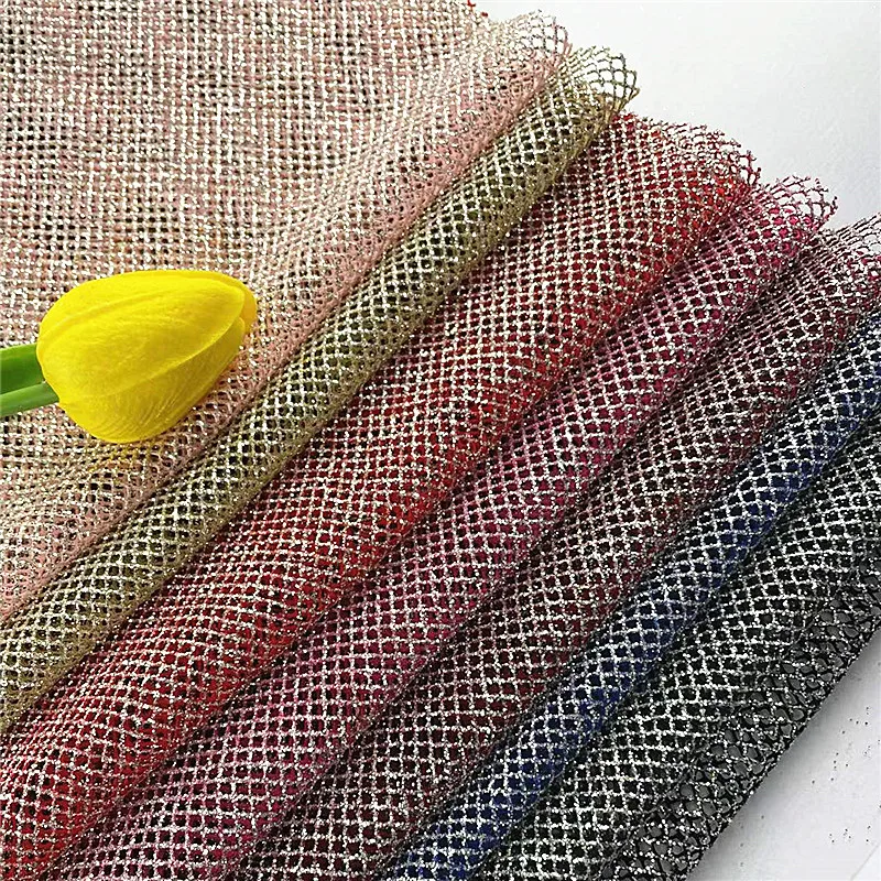 Glitter Tulle Metallic Mesh DIY Dress Stage Bride Cloth Wedding Dress Fabric Designer Fabric Party Dancewear Dress Fabrics