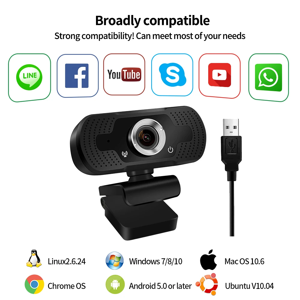  1080P USB full HD ПК ноутбук компьютер Конференц-камера с микрофоном видеокамера
