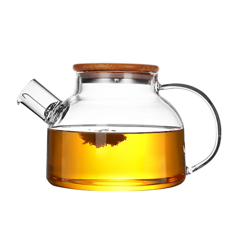 
Tea Pot Set Teapots Customize High Borosilicate Glass Heat Resistant Clear Glass with Bamboo Lid Coffee & Tea Sets 
