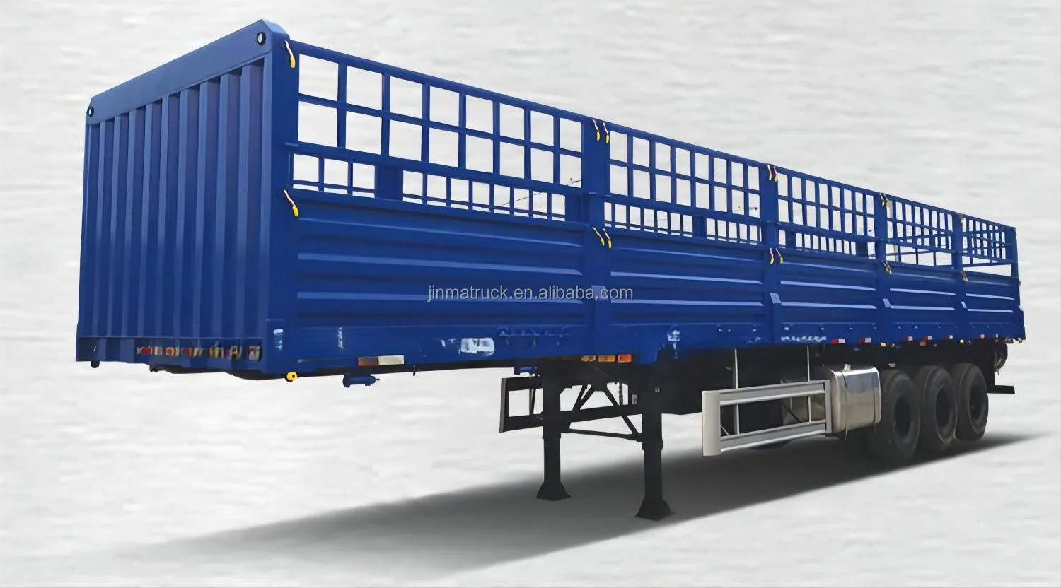 JINMA 3 Axles Heavy Cargo Transport Side Fence Semi Trailer Fence Truck Trailer For Guyana