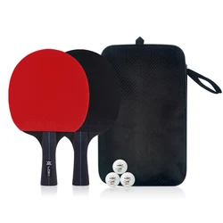 Amazon best sale 2 paddle sets 3 bals wholesale table tennis racket professional with black bag