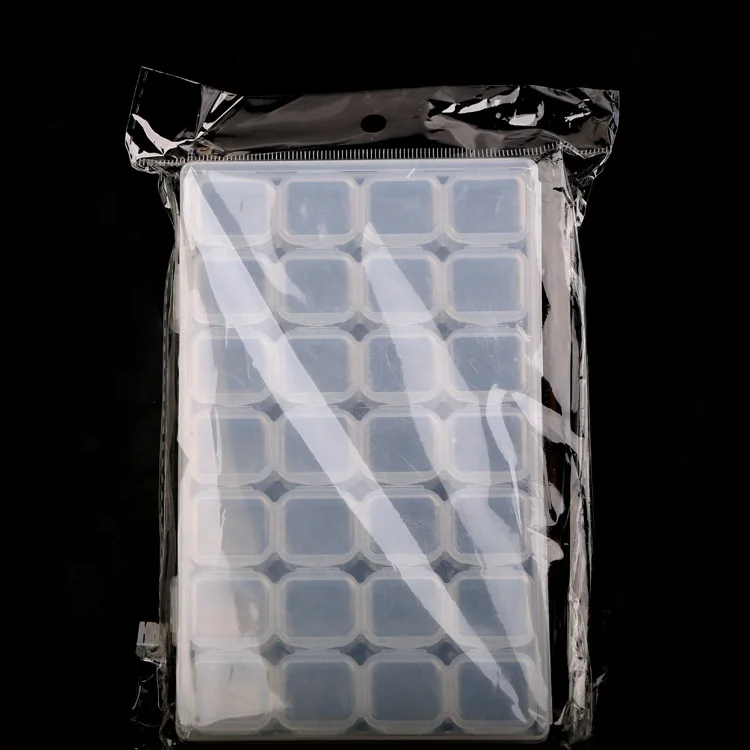 clear plastic large nail art jewelry beads display 28 Slots empty adjustable plastic storage box