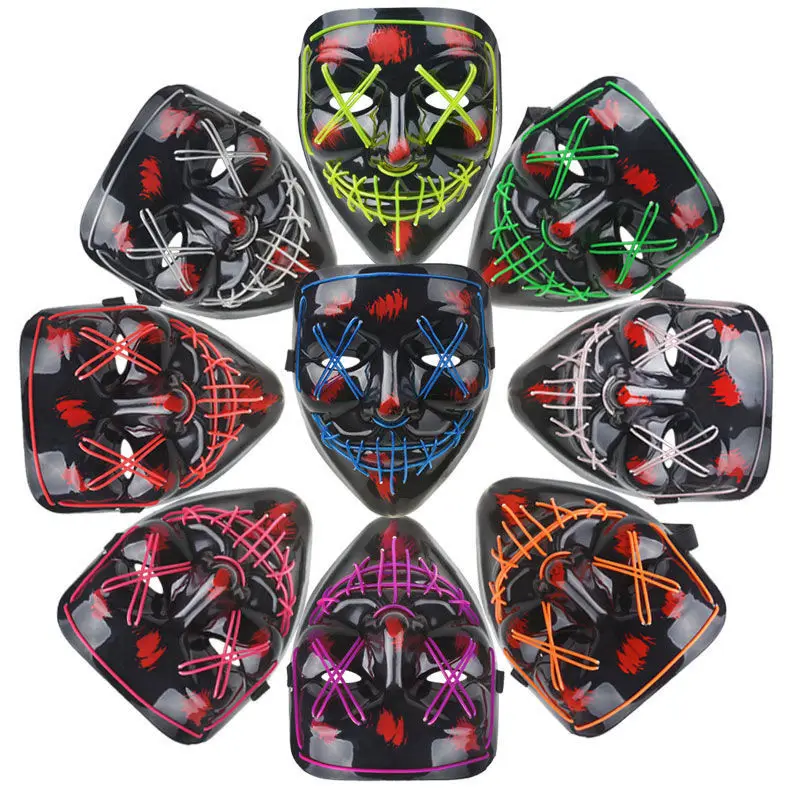 Super cool Hacker Anonymous Cosplay Game Party Props Rave Party LED face masks with 3 lighting Modes Glowing mask for Men Women