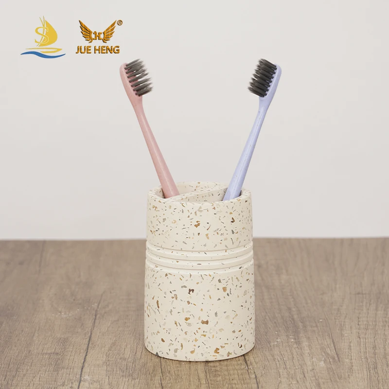 Bathroom gadgets Concrete Bathroom accessories set  modern cement  washroom accessories with terrazzo effect for hotel and ho