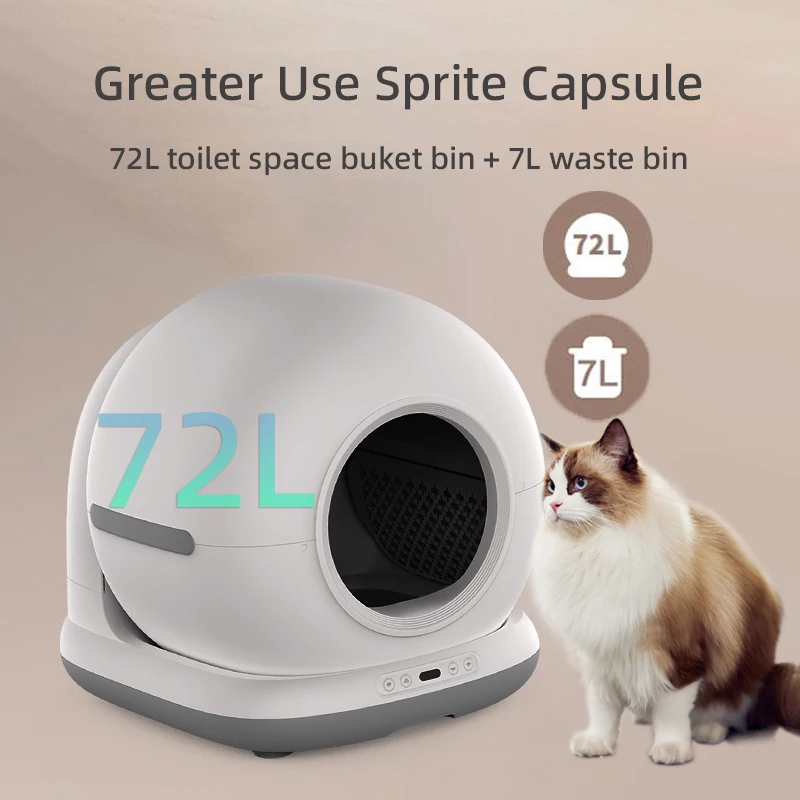 OEM 72L APP Control Intelligent Smart Self Cleaning Litter Box For Cats Automatic Cat Toilet Litter Box