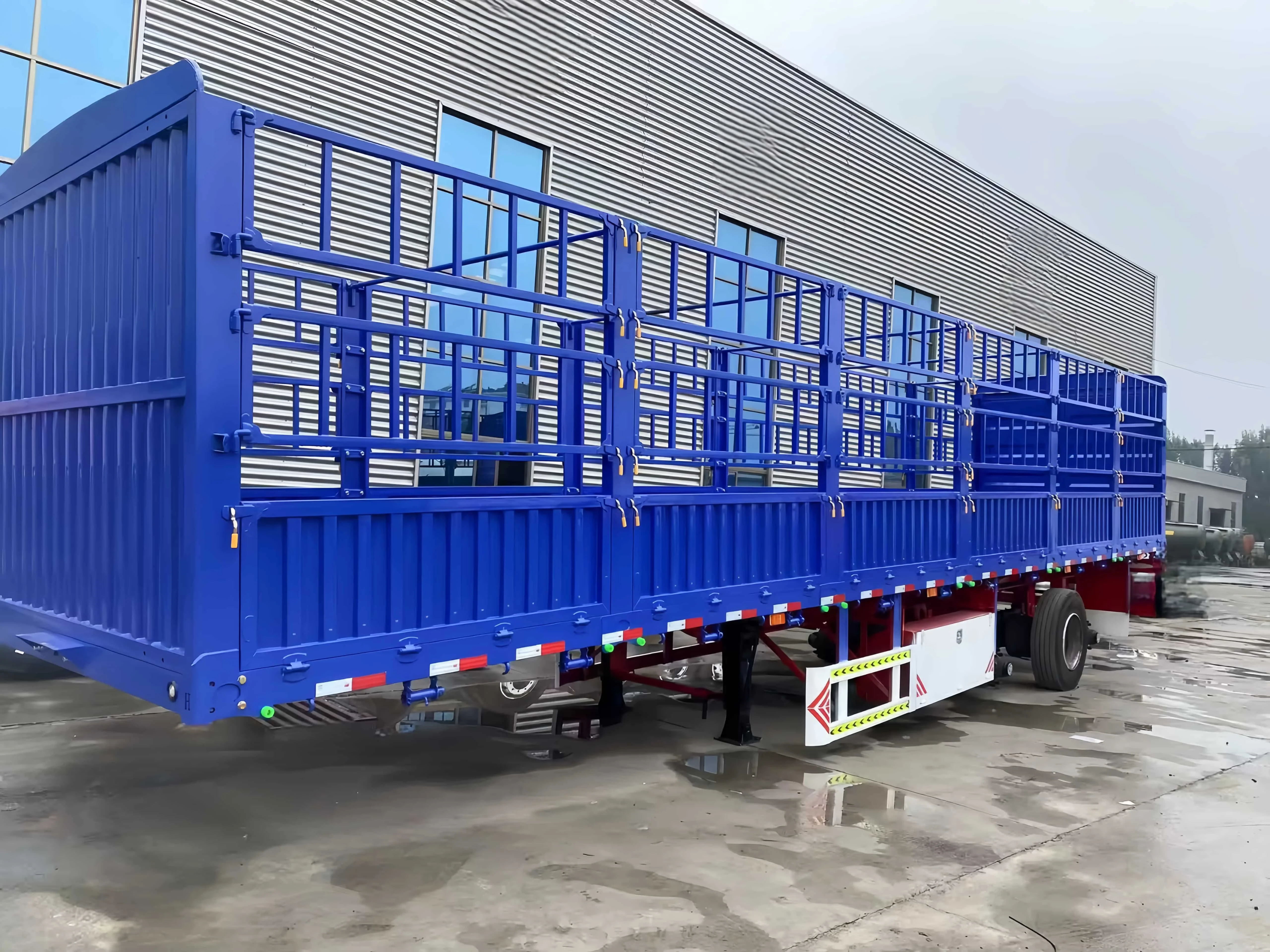 3 Axle 60 Tons Cargo Transport Truck Semi Trailer Flatbed Container Heavy Cargo Truck Semi Trailers
