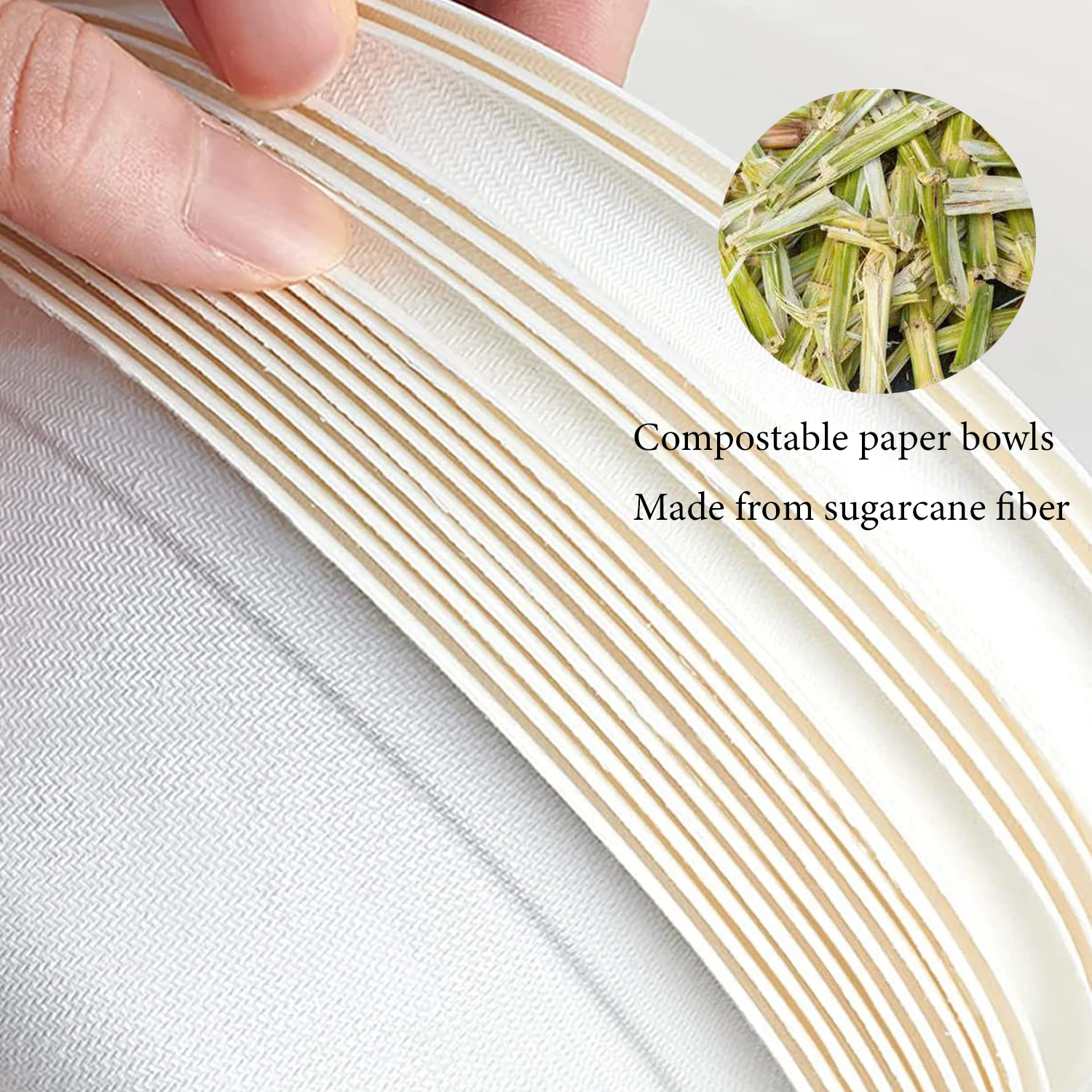 PFAS Free 12 Oz Eco Friendly Biodegradable Bagasse Pulp Soup Bowls Takeaway Food Packaging Disposable Soup Bowl