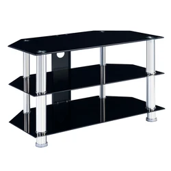 Universal Living room furniture Modern design Flat Screen TV Stands tempered glass black TV stand