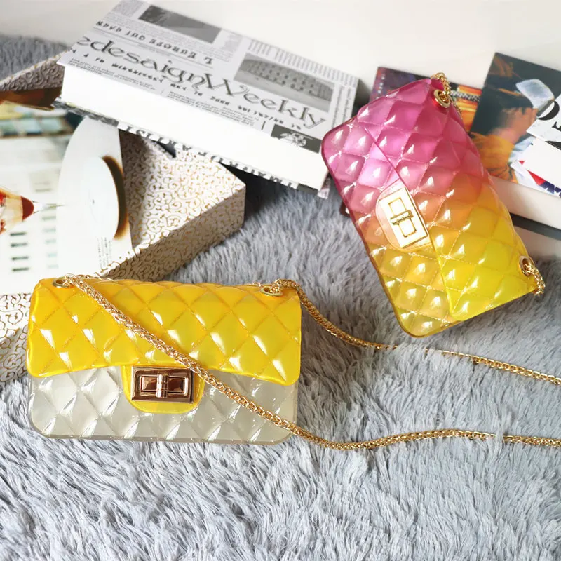 
2021 HOT SALE wholesale fashion women handbags mini PVC jelly bags transparent gradient purse for ladies 