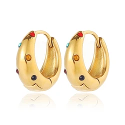 Chinese Manufacturer Of Stainless Steel Jewelry 18k Gold Plated Colored Gemstone Earrings