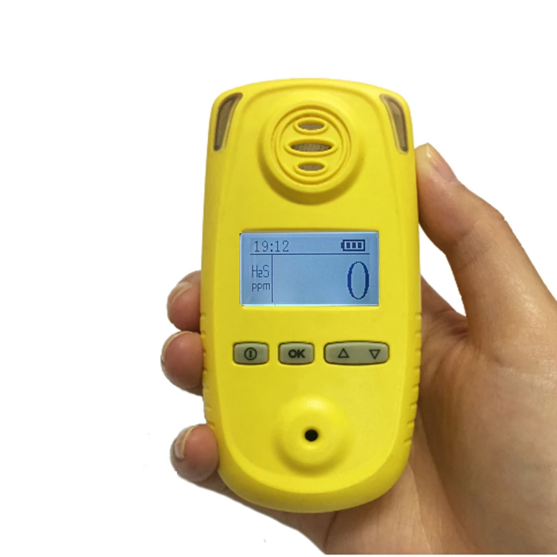 Portable hydrogen sulfide gas monitors, Battery powered H2S gas detector analyzer