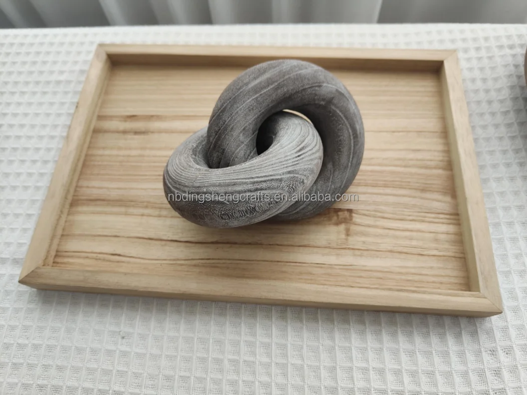 Wood Chain Link Decor Bead Garland Set Rustic Wood Bead Link Hand Carved Wooden Wall Decor knot/ chain