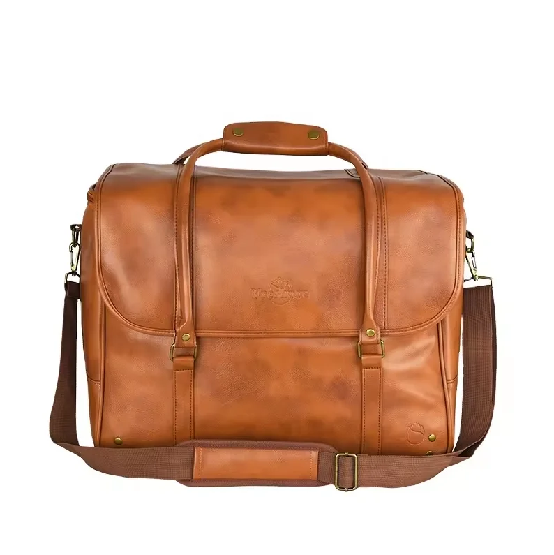 Custom Logo Insulated Wine Cooler bag Waterproof Portable 6 Bottle PU Leather Wine Bottle Carrier Cooler Bag for Travel