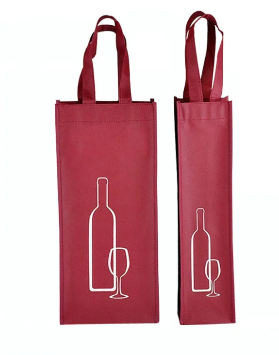 custom china professional manufacturer supply customized eco friendly printing cheap pp non woven red wine carry bag