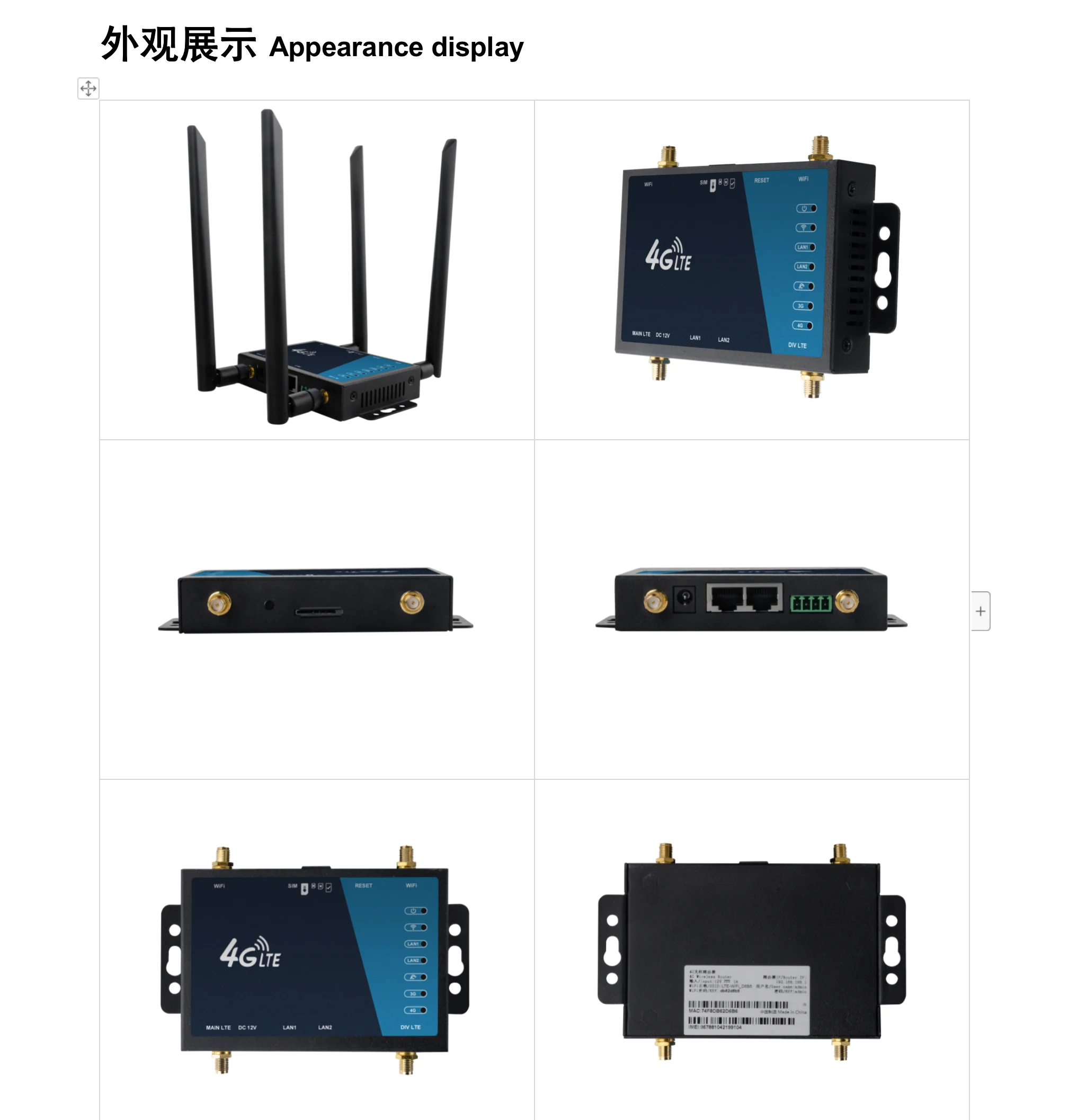 IEASUN A13W 4G industry router 4 antenna Router with SIM card slot 300Mbps