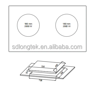 Built-in Kitchen Appliances 2 Burner Glass Panel Induction Electric Cooktop With CE