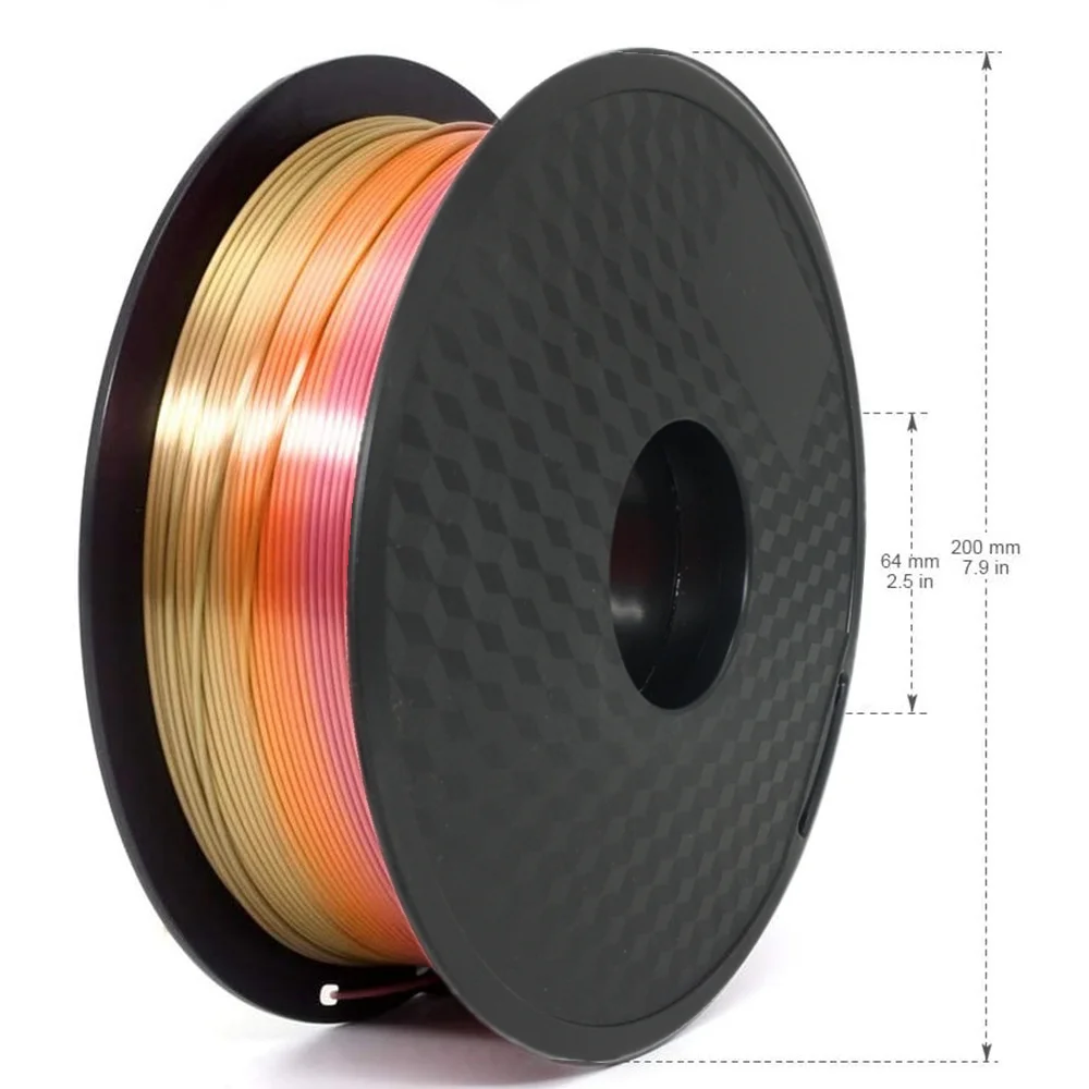 YOUSU 3d printer material PLA filament supplier silk PLA 3d printing plastic 1kg  fit for most FDM printers rainbow silk PLA