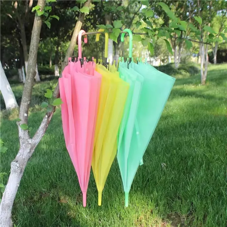 PVC Umbrella Pure Color Straight Umbrellas Wedding Party Street Decorations Umbrella