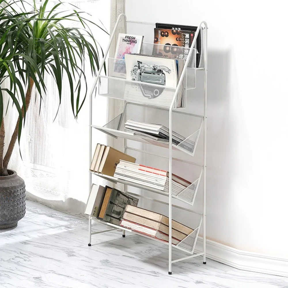 OEM High Quality Mesh Metal Newspaper Rack stand fold Magazine Stand Holder rack Metal newspaper and magazine Display Rack