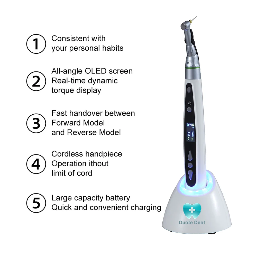 Factory Price  16:1 Contra Angle Endodontic Treatment endomotor Handpiece Dental Wireless LED Endo Motor