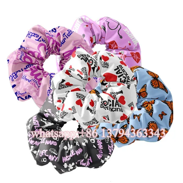 wholesale luxury  pure 100% silk scrunchies for women girl hair ties    elastic Scrunchies hair band