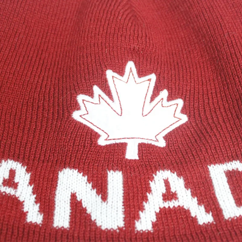 Jacquard Embroidery Canada Maple Leafs Beanie Hats