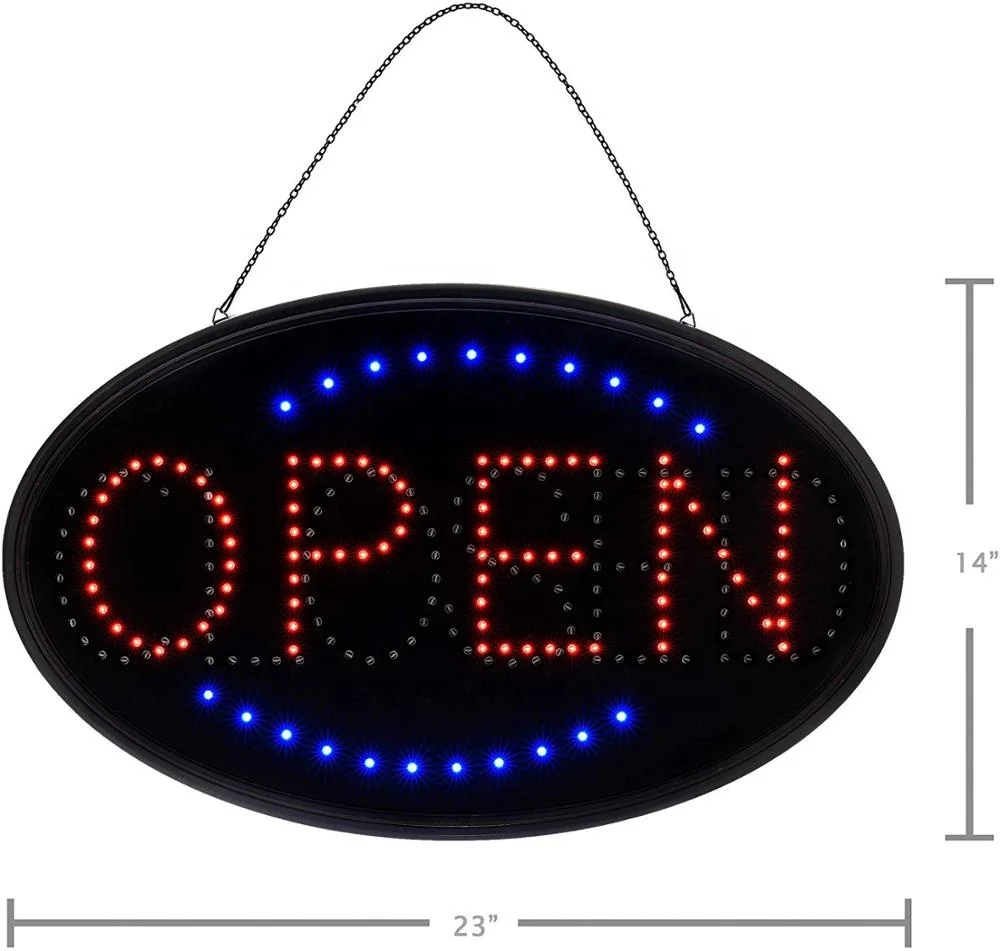 Bright Led Open Neon Sign for Business,Advertisement Board for Shop Bar Hotel,Electric Display Open Neon Light Sign