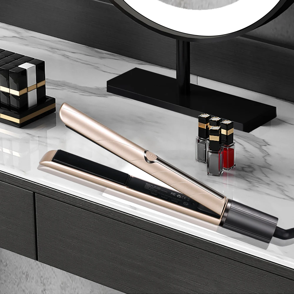 2 in 1 Electric Titanium Gold Hair Straightener Private Label 450 Degree Flat Iron and Curling