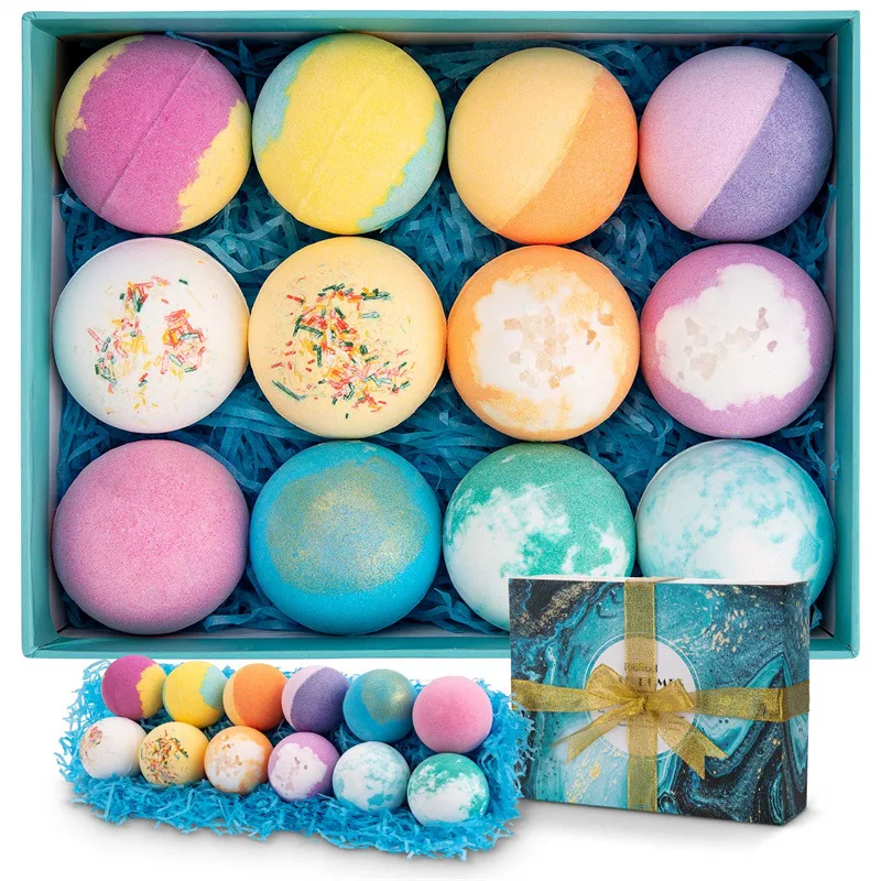 OEM Wholesale Private Label Eco Friendly Organic All Natural Ingredient Large Christmas Bath bombs Gift Set
