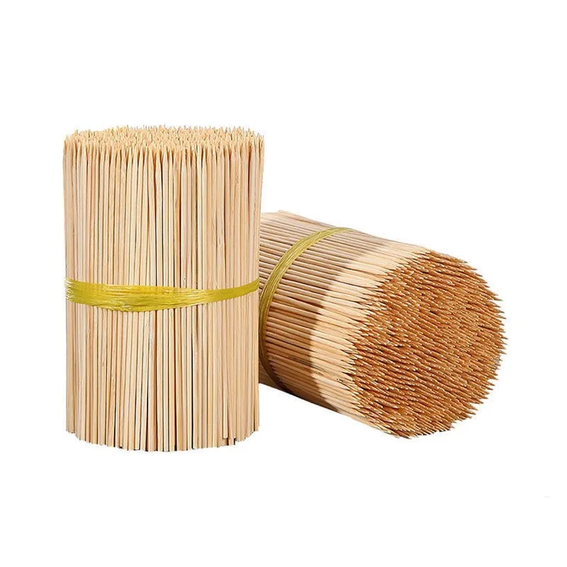 Bamboo Barbecue Skewers Stick Suppliers Sauce Pancake BBQ Sausage Stinky Bean Curd String Disposable Bamboo Sticks Wholesale