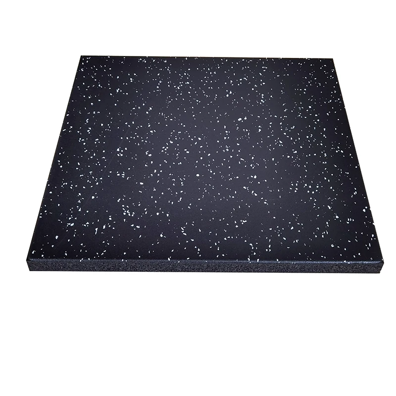 China 17 Years Factory Wholesale Wear Resistance Gym Rubber Flooring Black With 15% Speckles Gym Rubber Tiles