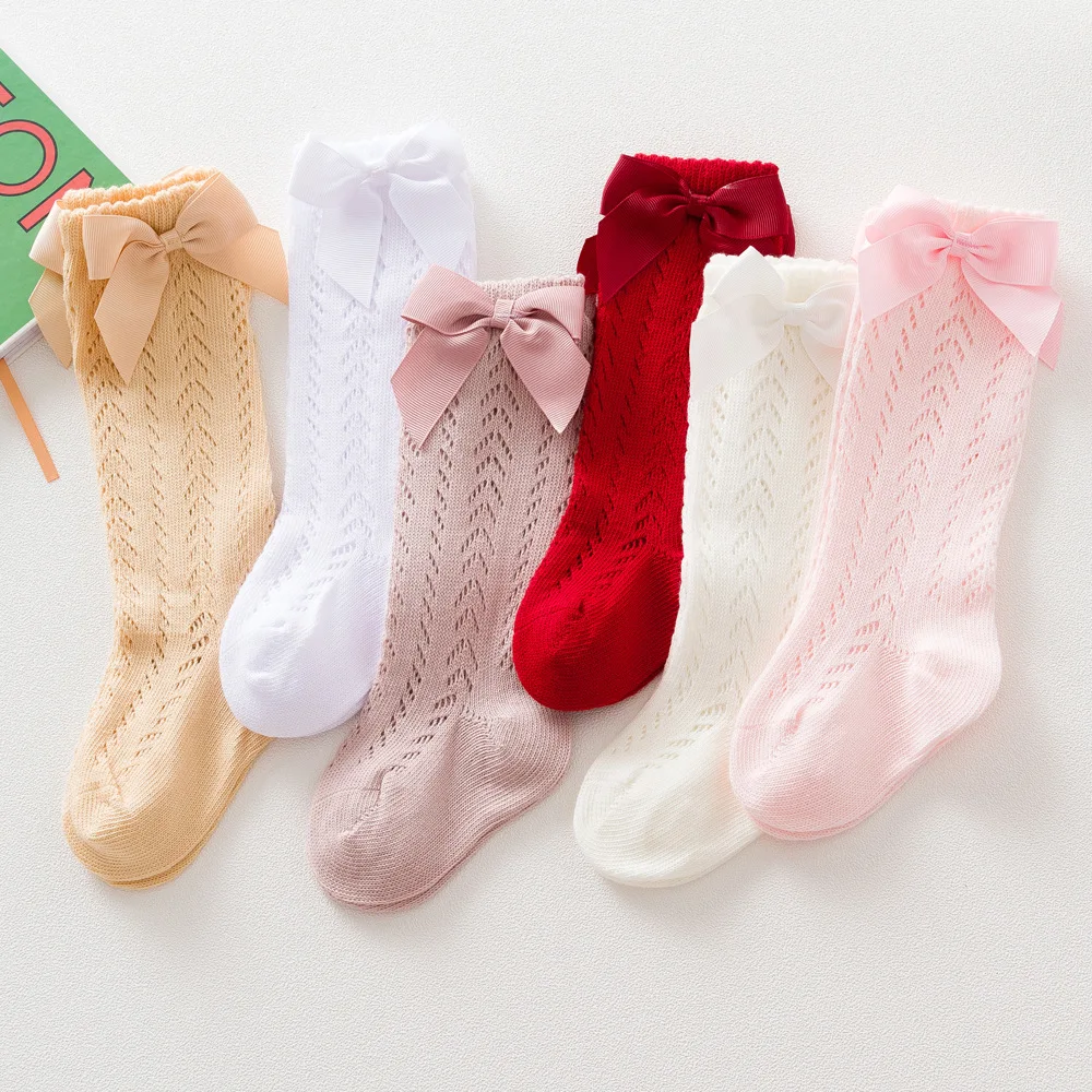 
Fashion Summer baby transfer hollow knee-Highs socks toddler Newborn thin Fishing net socks knit loop Anti-mosquito Breathable 