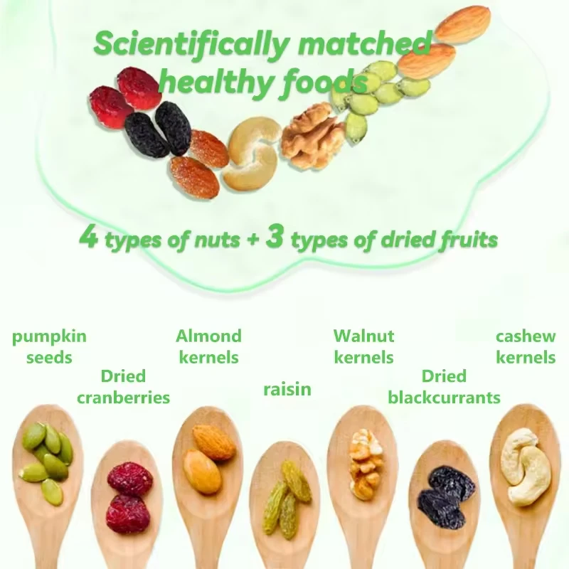 Bucket mixed nuts 500g mixed bulk bagged cashew dried fruit breakfast snack nuts hot selling mixed nuts