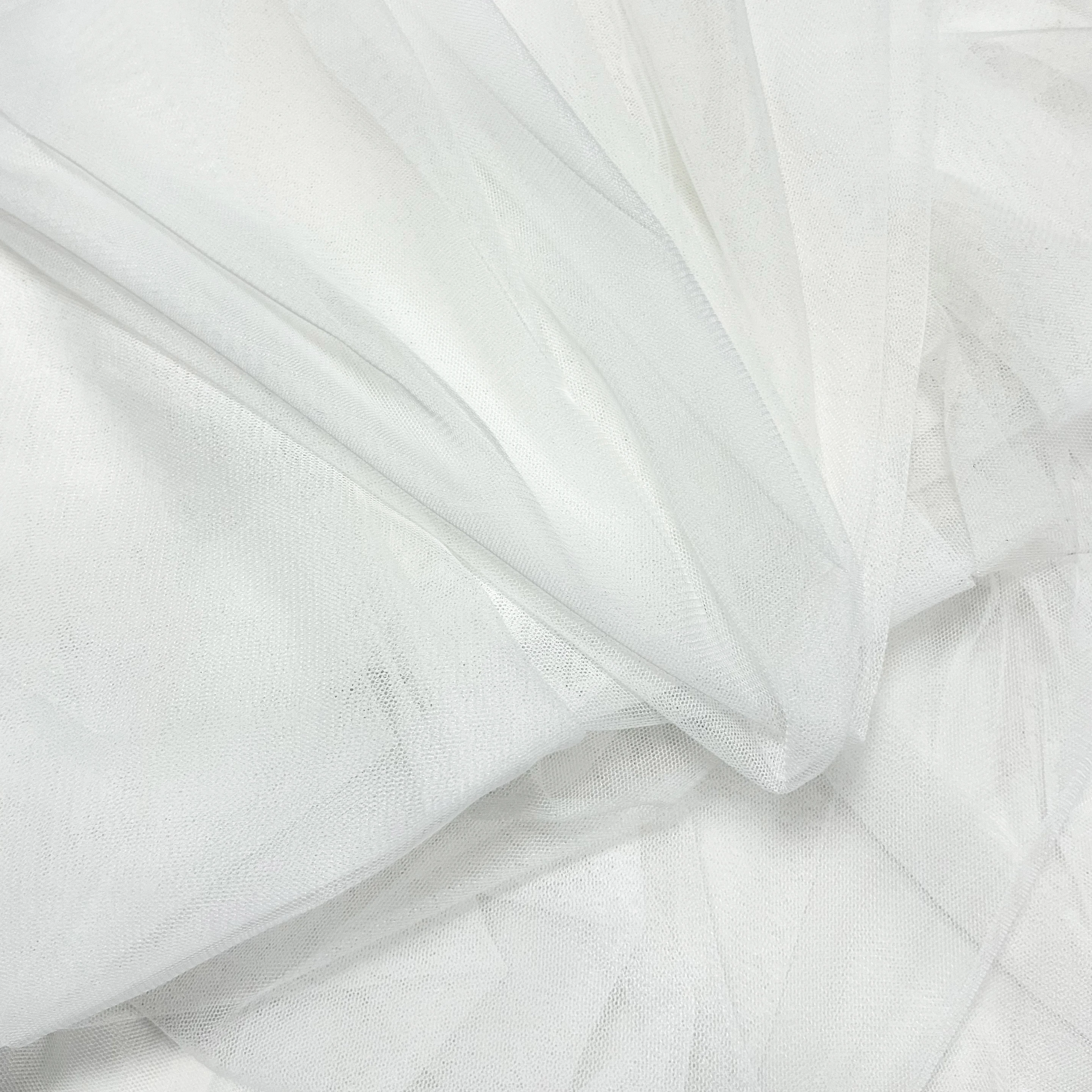 3141 оптовая продажа 40D 100% полиэфирная Тюлевая ткань высокого качества марлевая сетчатая белая для платья