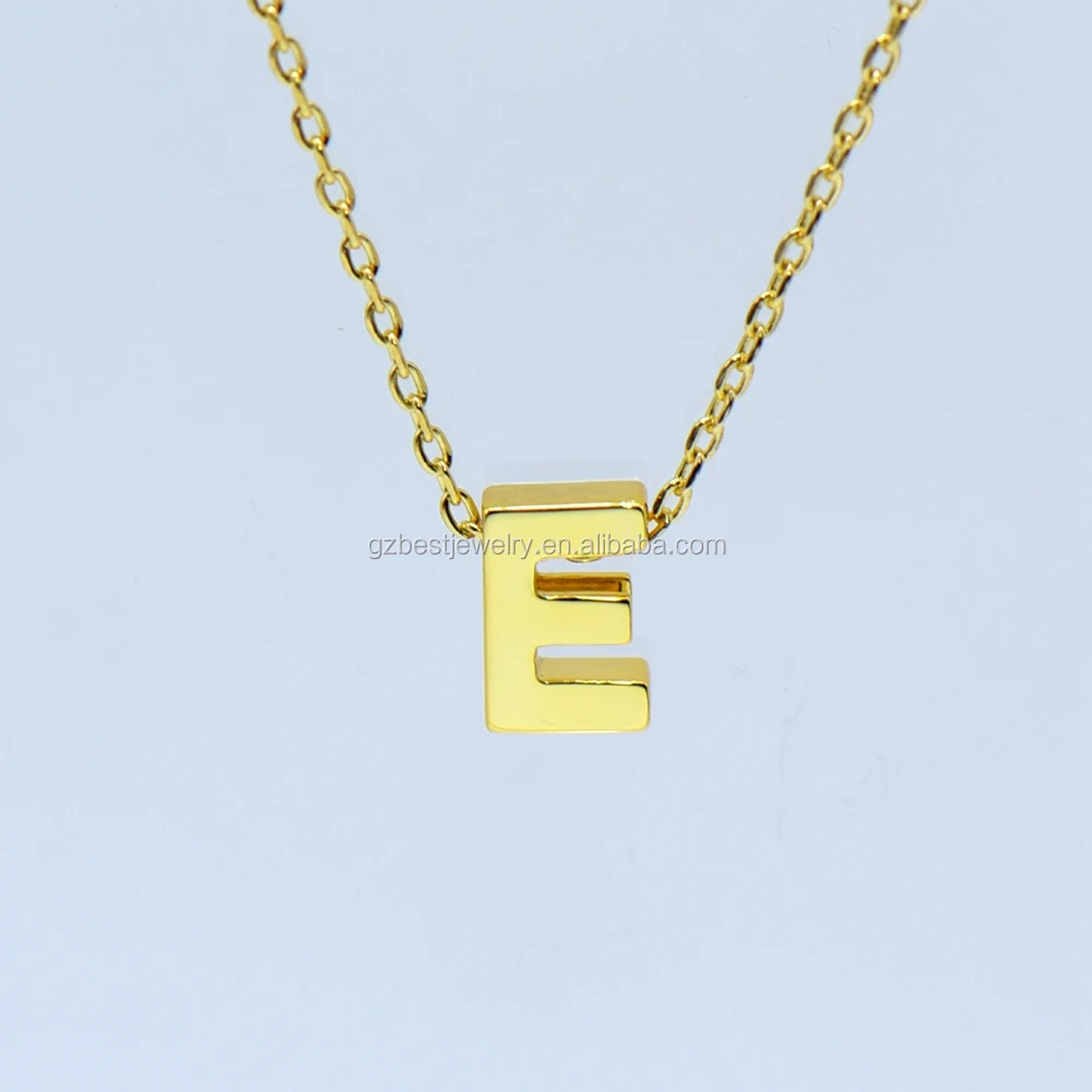 Women Tiny Personalized Love Initial 925 Sterling Silver Jewelry 18k Gold Plated Blank Dainty Minimalist Small Heart Necklace